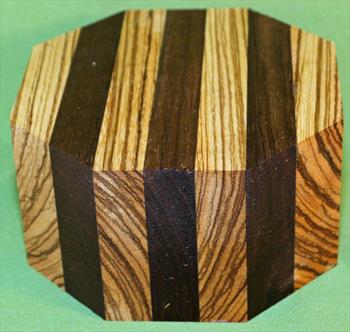 Bowl #613 - Zebrawood & Peruvian Walnut Striped Segmented Bowl Blank ~ 6" x 3" ~ $39.99